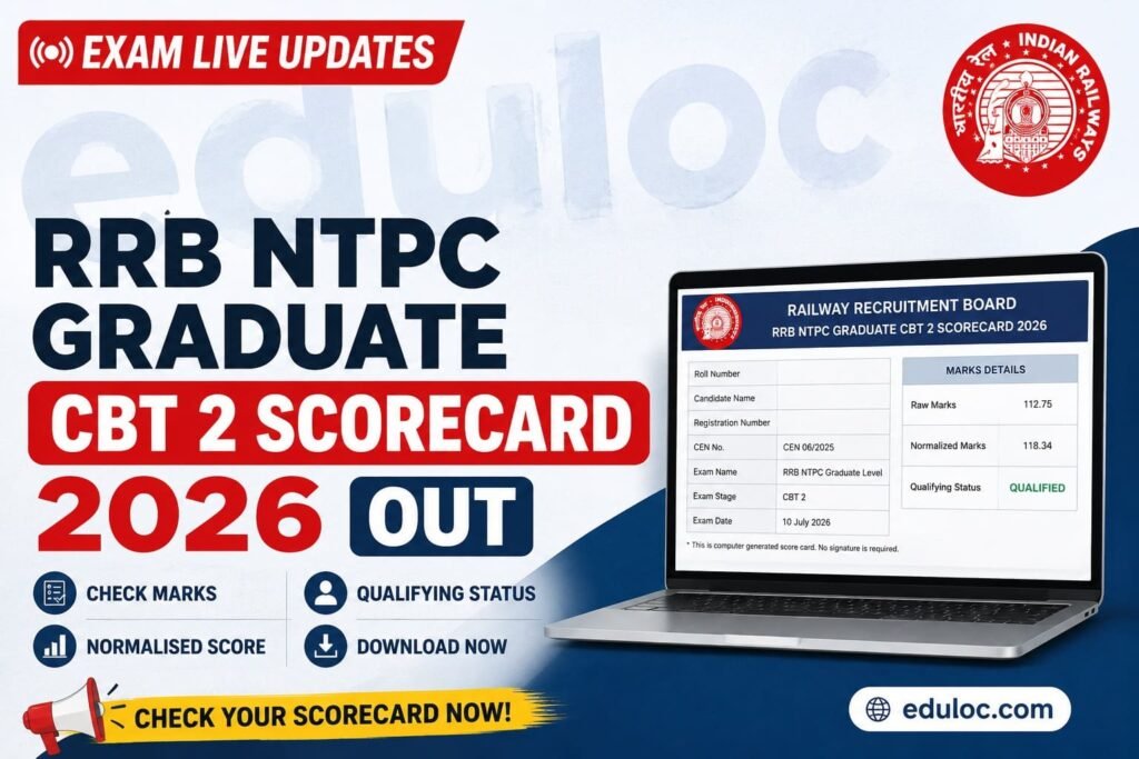 RRB NTPC Graduate scorecard