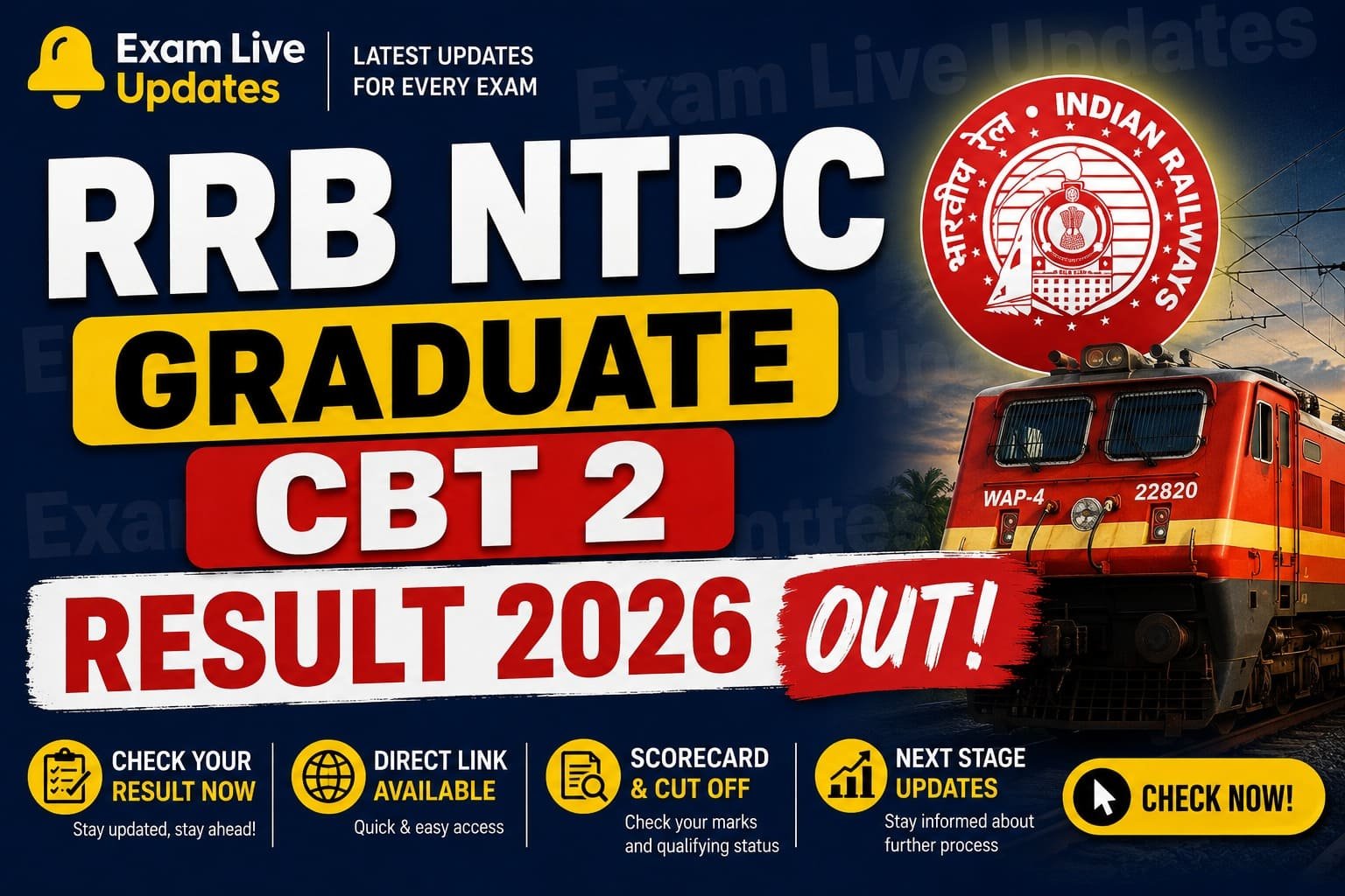 RRB NTPC CBT 2 Result Out