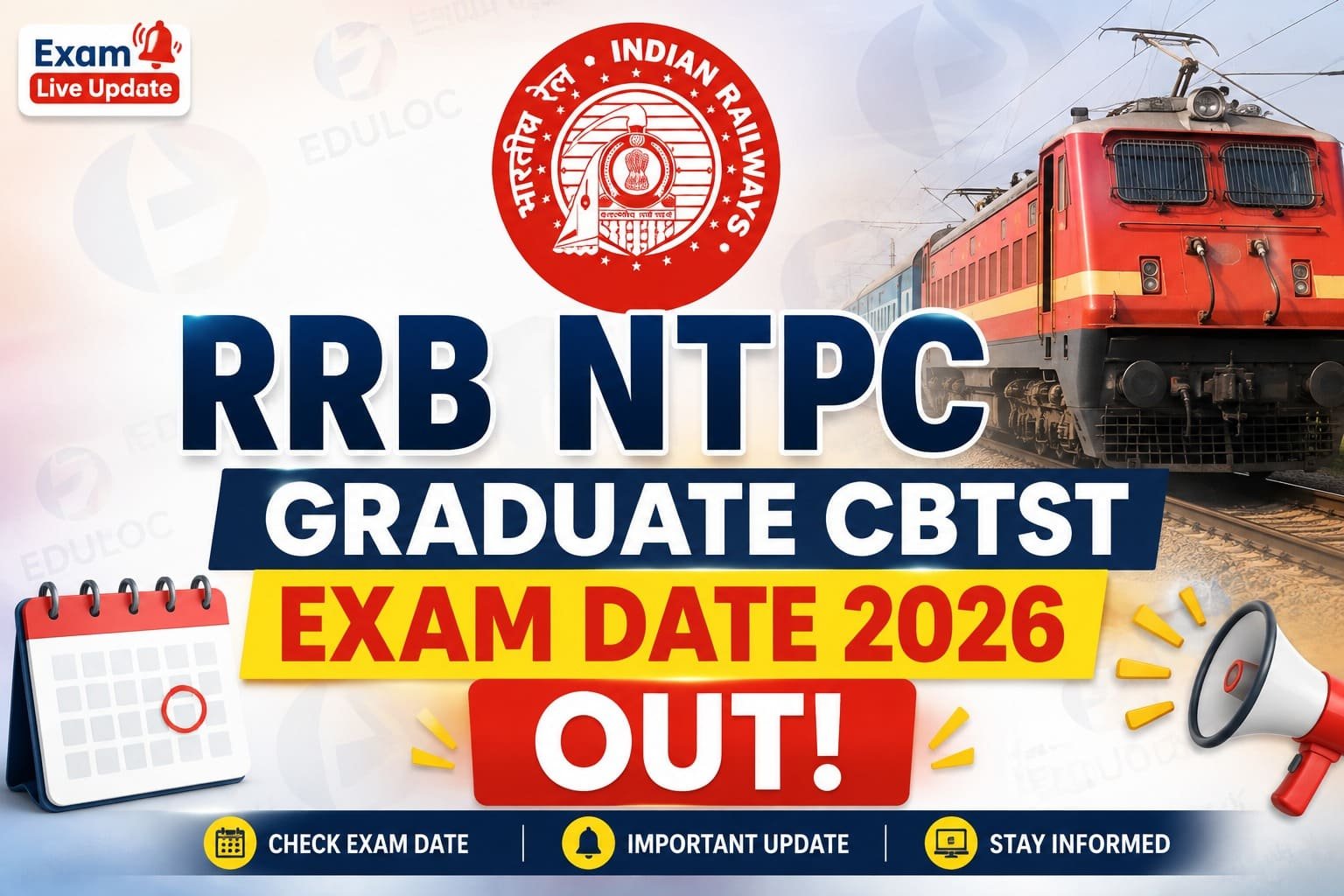 RRB NTPC graduate CBTST exam date Examliveupdates