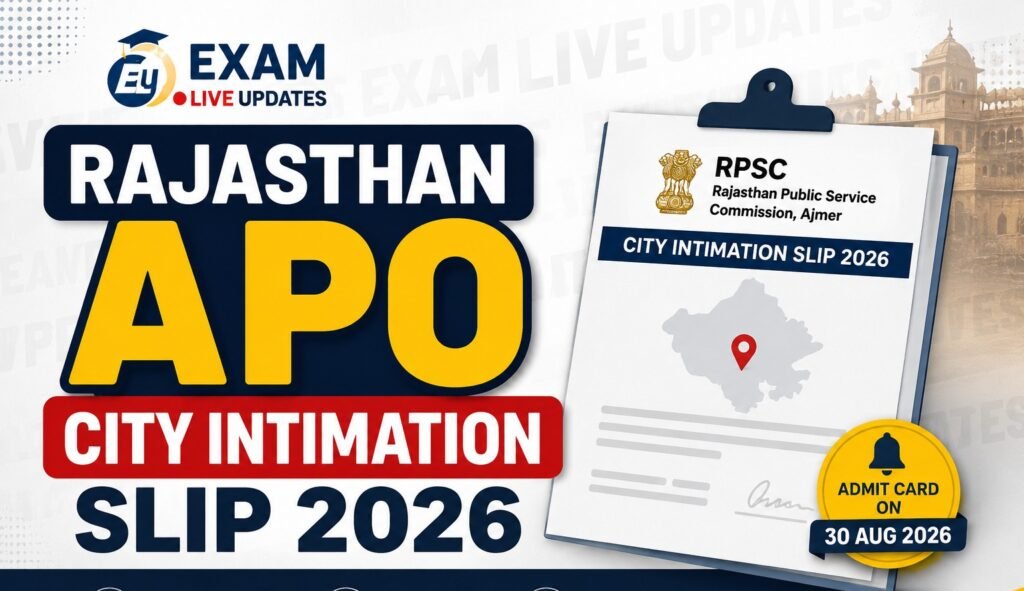 Rajasthan APO Intiamtion Slip