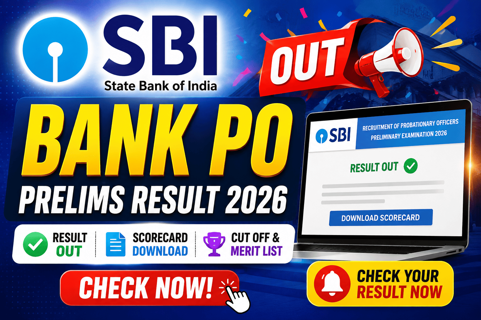 SBI PO Prelims 2026 Result Out