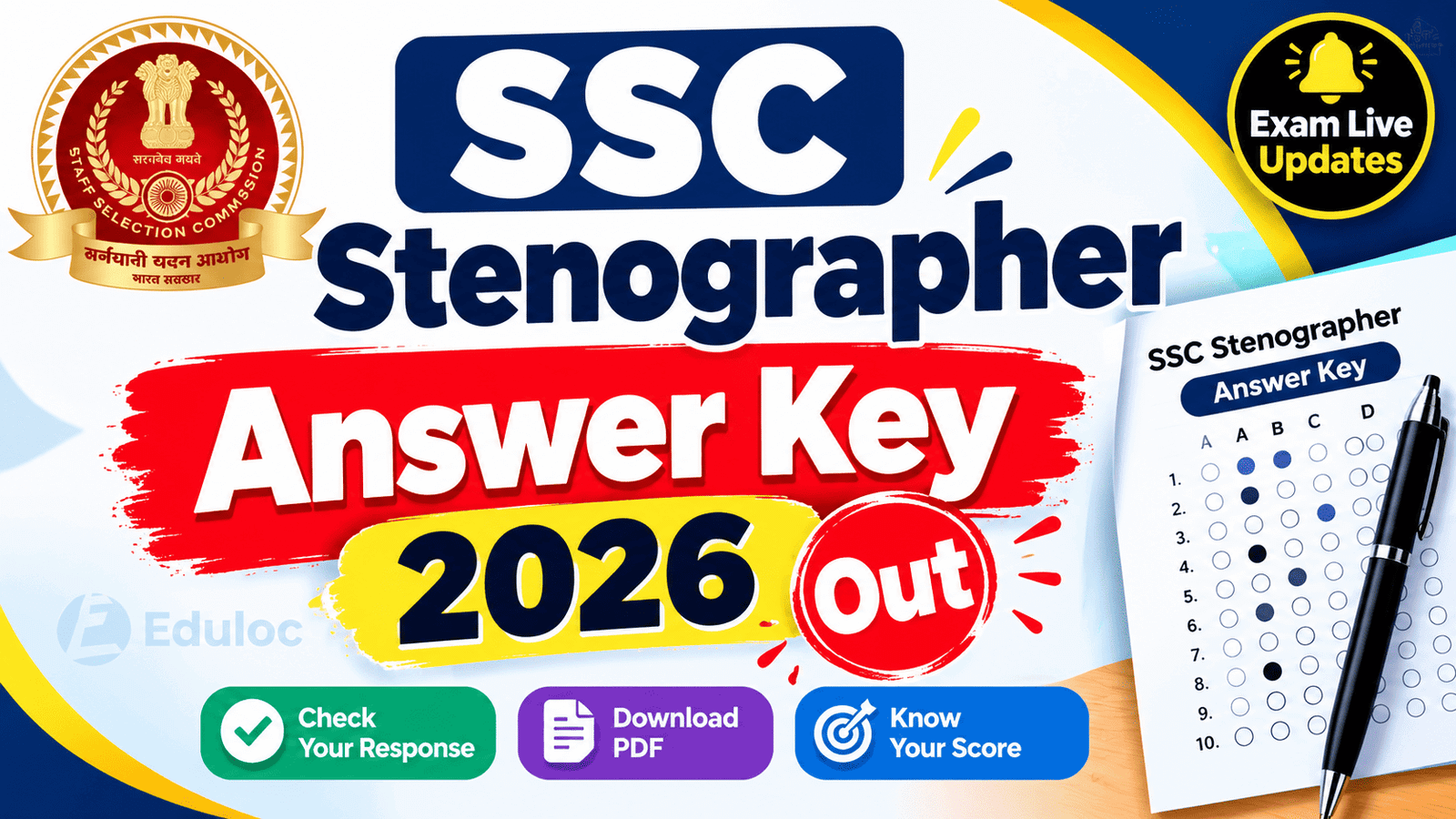 SSC Stenographer Answer Key 2026