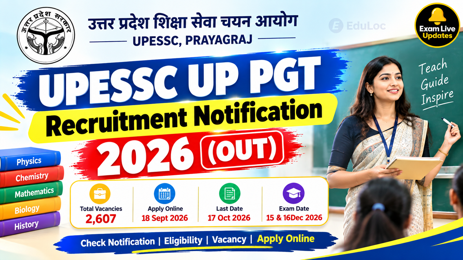UPESSC UP PGT Recruitment Notification 2026 (OUT)
