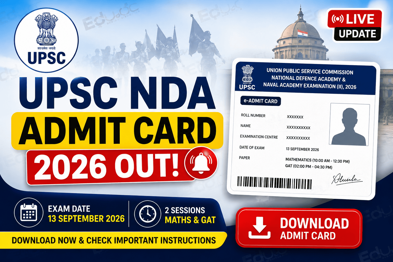 UPSC NDA Amit card 2026
